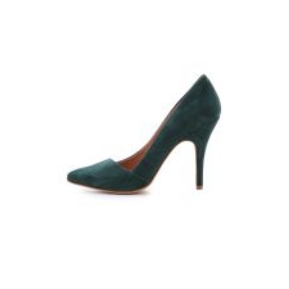 Madewell The Mira Suede Point Toe Heels in Green Size 6 - Picture 9 of 10